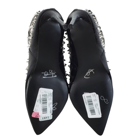 New Steve madden viceroy studded gems pointed toe stiletto heel boots black - Picture 12 of 16